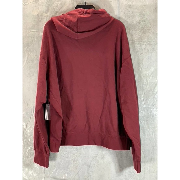 And Now This Men's Maroon Fleece Drawstring Pullover Hoodie SZ XL - Picture 2 of 10